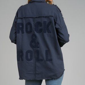 ELAN Rock & Roll Denim Shacket Jacket for Women